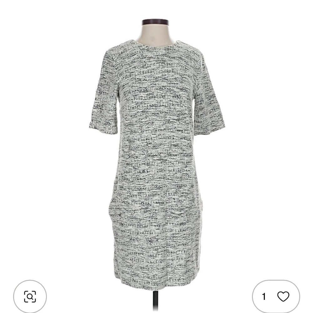 Club Monaco Monochrome Tweed Midi Dress